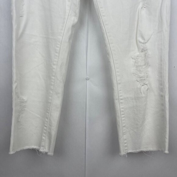 DL 1961 White Riley Cropped Boyfriend Jeans Size 27 - Picture 2 of 14